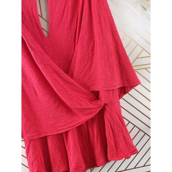 Anthropologie Deletta Women's Velma Surplice Red Top Blouse Size XS - Picture 4 of 8